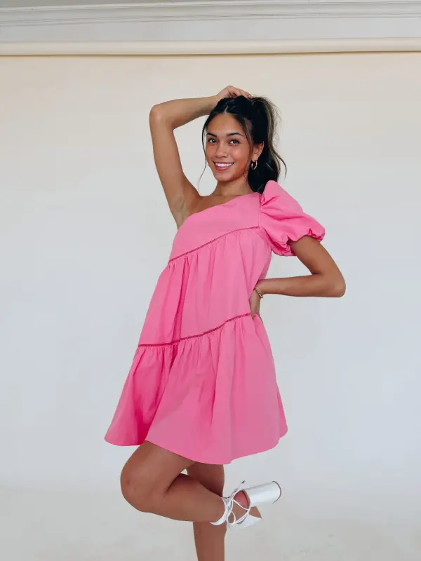 Kennedy One Shoulder Babydoll Dress